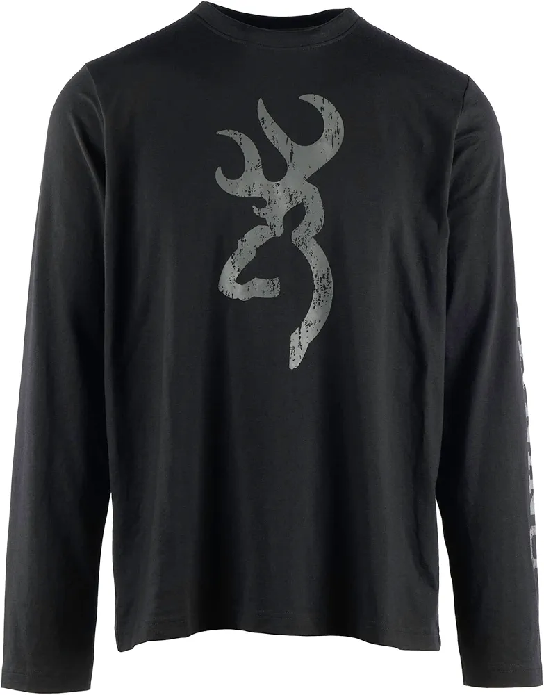 Browning Men's Logan Long Sleeve T-Shirt, Soft Jersey Fabric Signature Buckmark Tee