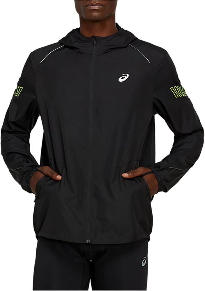 ASICS Mens Lite-Show Jacket, Black, Small (Regular)