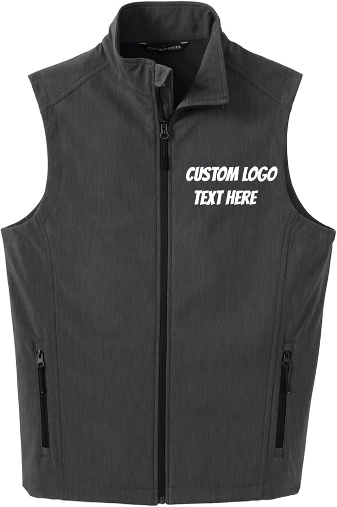 INK STITCH Men Custom Embroidery Design Your Own Logo Text Soft Shell Vests