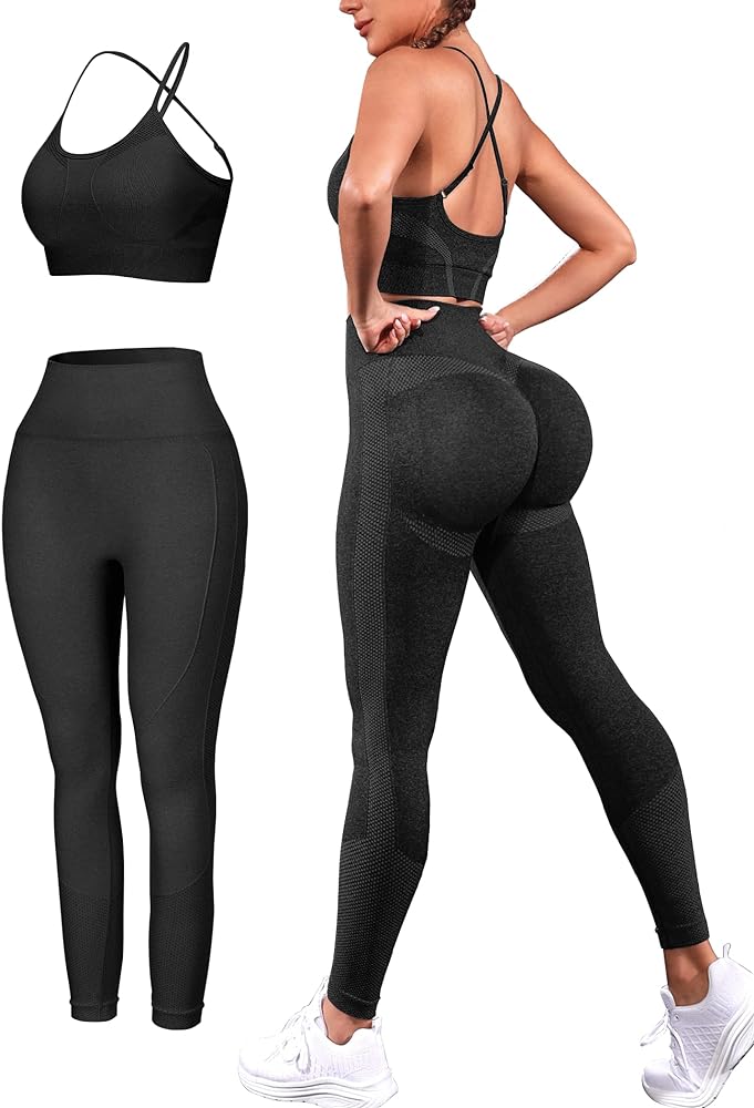 Seamless Workout Sets for Women 2 Piece Sports Tracksuits Gym Yoga Activewear Outfits