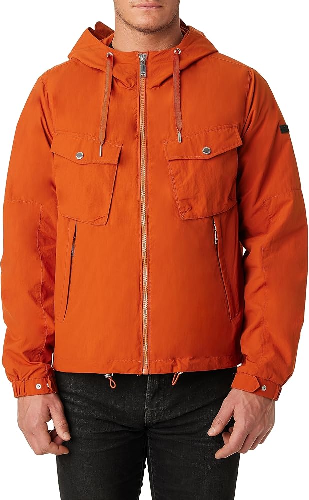 Vince Camuto Men's Lightweight Water-Resistant Windbreaker, Red, X-Large