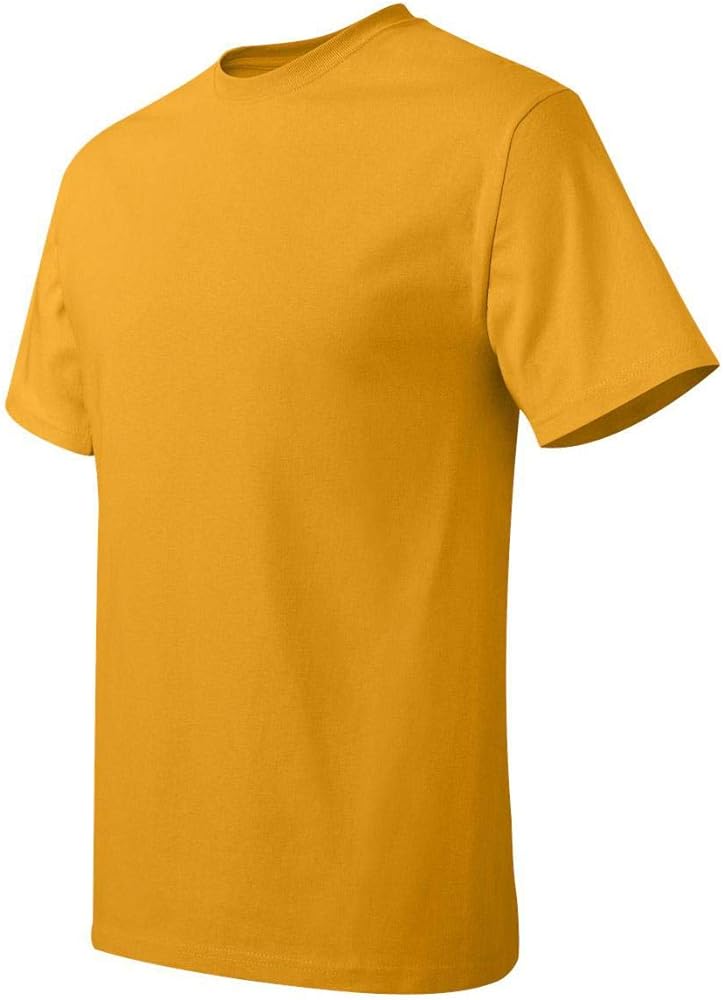 Mens Tagless 100% Cotton T-Shirt, Large, Gold