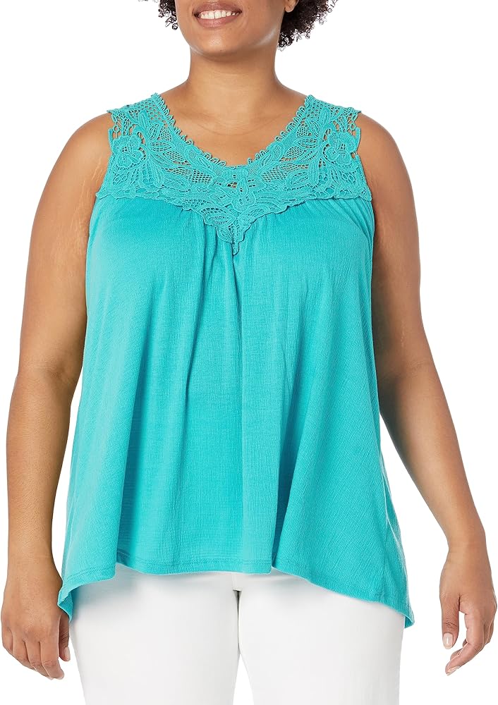 Avenue Women's Plus Size Top Allegra Crochet