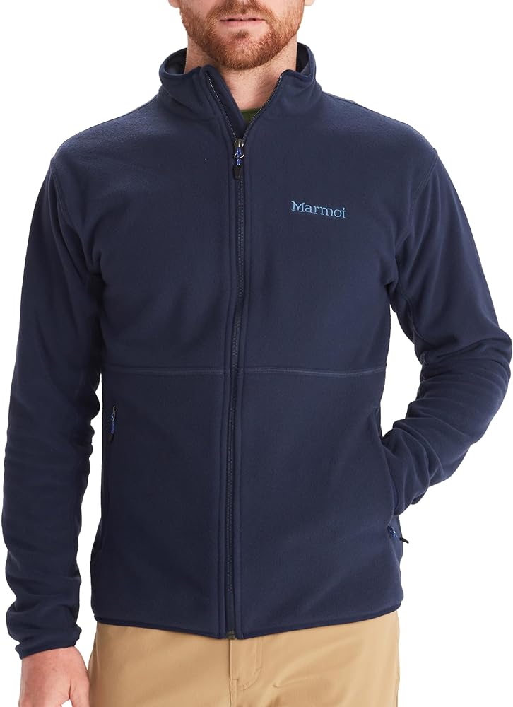 MARMOT Men's Rocklin Full-Zip Jacket - Classic, Warm, Lightweight 100-Weight Fleece Layer