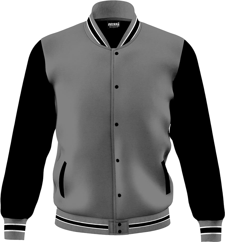 Men's Fashion Varsity Jacket Casual Regular Fit Letterman Baseball Bomber Jackets Fleece