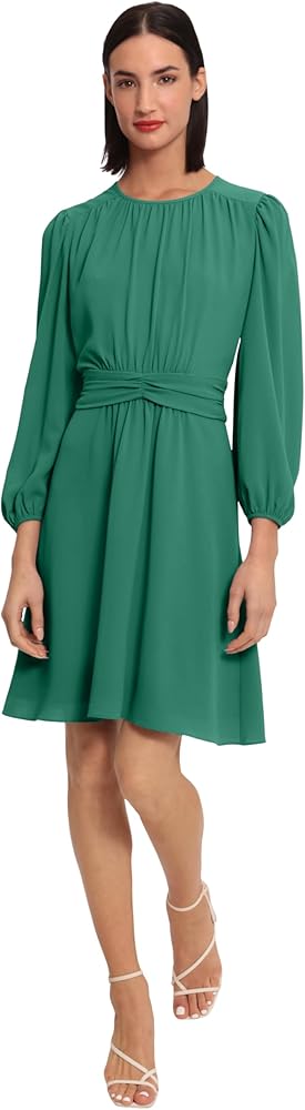 Donna Morgan Women's Long Sleeve Twist Waist Dress