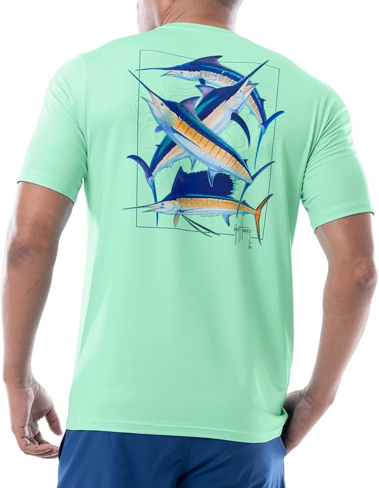 Guy Harvey Men's Short Sleeve Performance T-Shirt with UPF 30+ Sun Protection