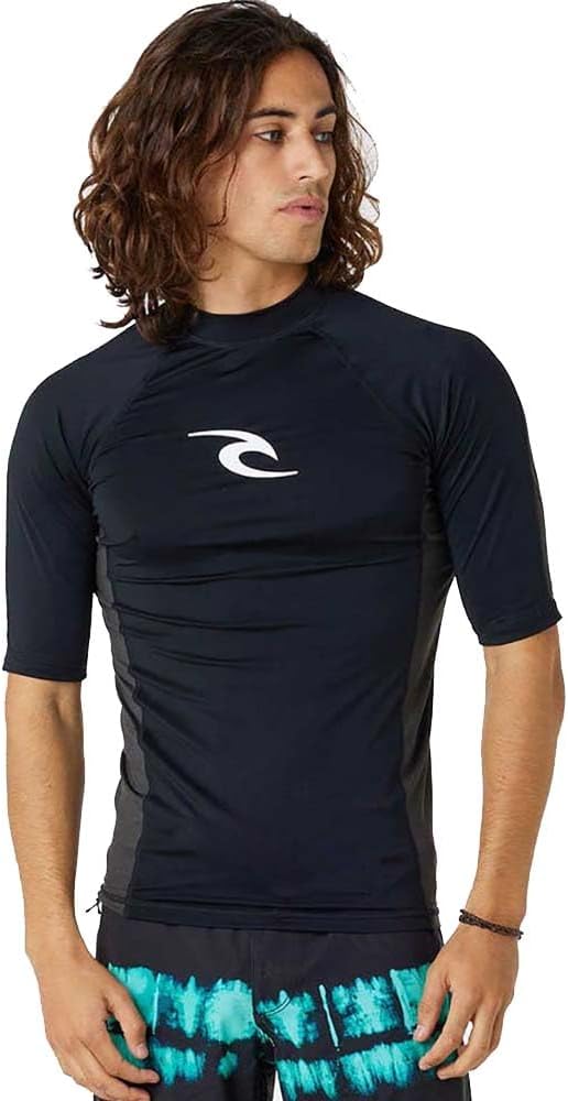 Rip Curl Men Waves UPF 50 Performance Short Sleeve Rashguard