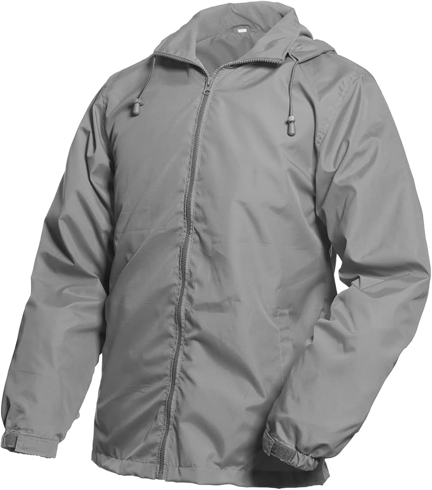 Mens Windbreaker Water-Resistant Lightweight Rain Jacket with Hood Wind Breakers