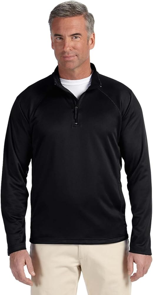 Devon & Jones Men's Stretch Tech-Shell Quarter-Zip, Large, BLACK