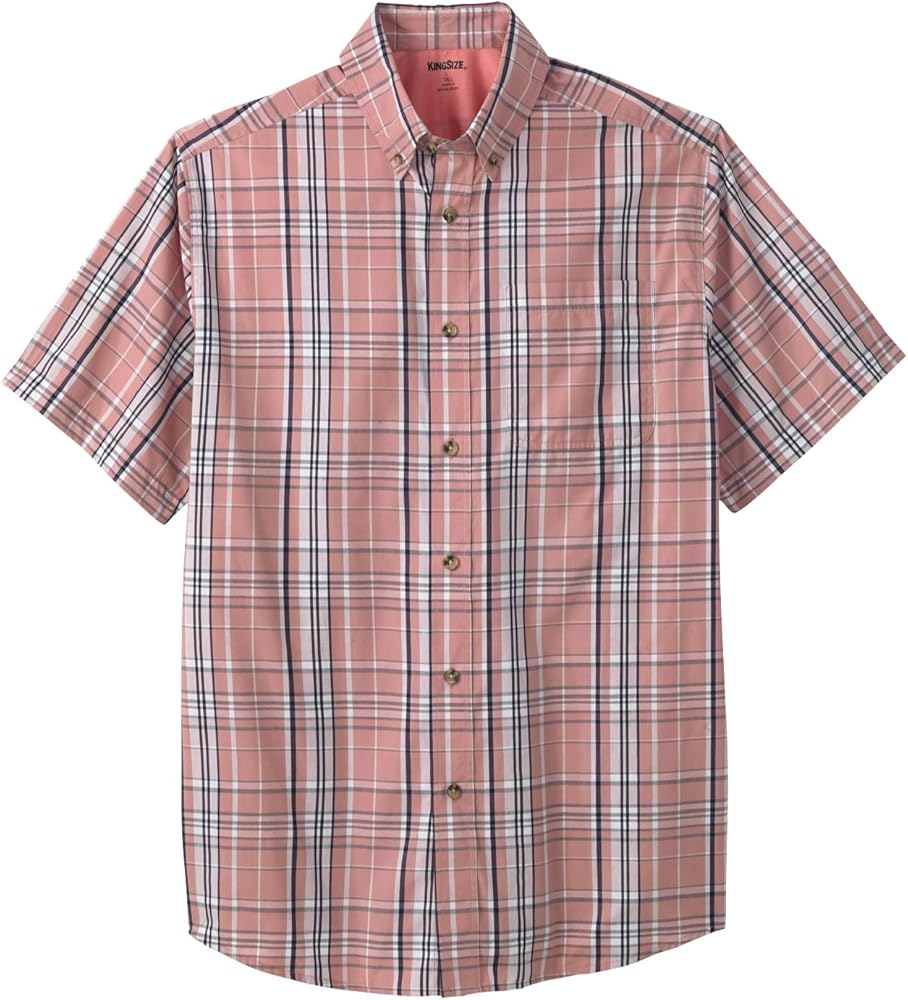 KingSize Men's Big & Tall Short Sleeve Wrinkle-Free Sport Shirt