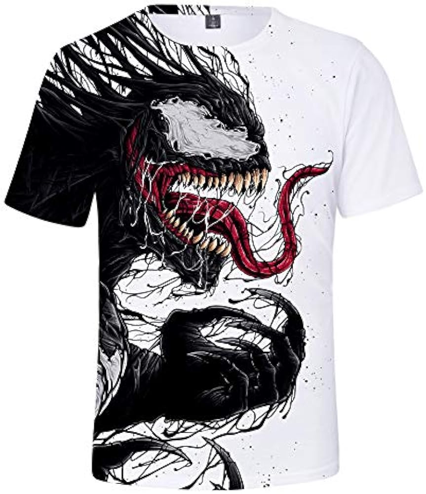 Men's Print Personality Super Hero Short Sleeve T-Shirt Casual Graphic Tops