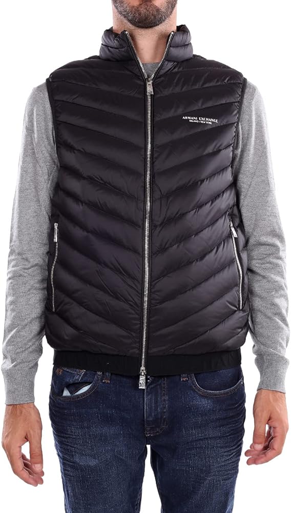 A | X ARMANI EXCHANGE mens Real Down Quilted Packable VestVest