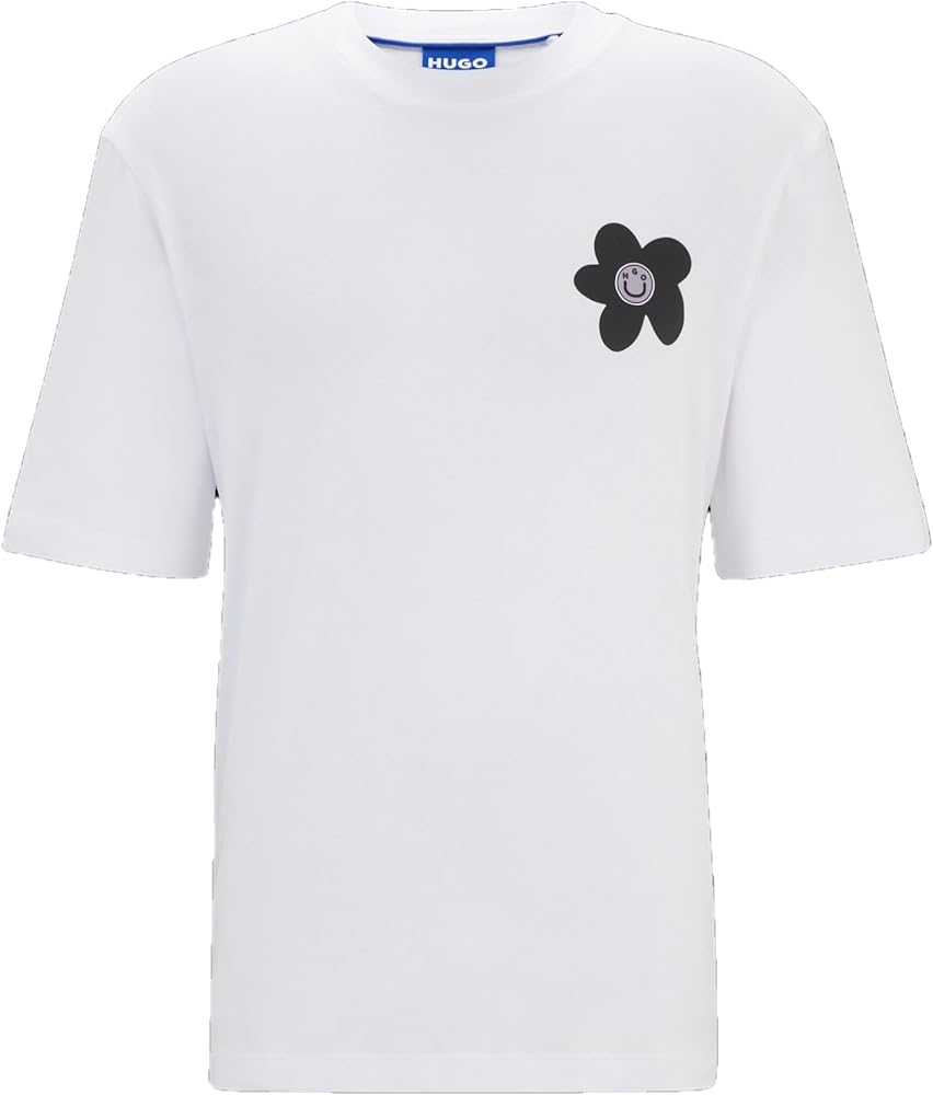 HUGO Men's Printed Flower Cotton T-Shirt