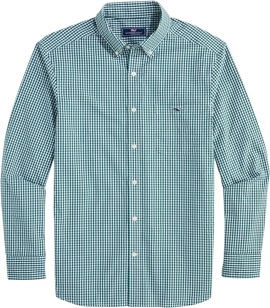 vineyard vines Men's Stretch Poplin Gingham Shirt