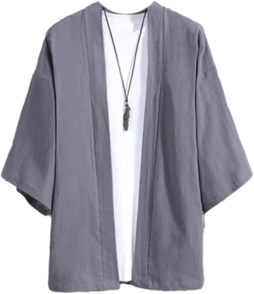 Plus Size Kimono Jacket Stylish Outerwear For Men