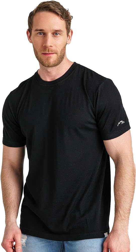 Merino.tech Merino Wool T-Shirt Mens - 100% Organic Merino Wool Undershirt Lightweight Base Layer