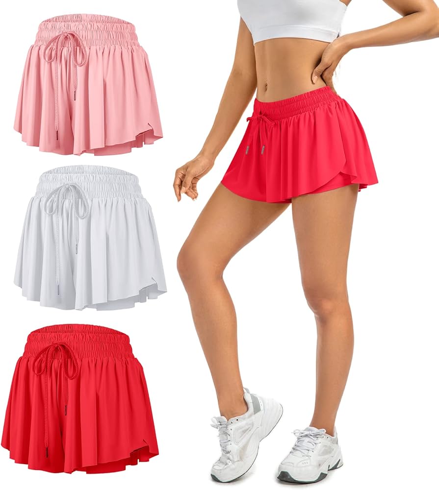 Flowy Shorts for Women Gym Yoga Athletic Workout Running Tennis Skirts Spandex Cute Clothes Casual Summer 3Pack