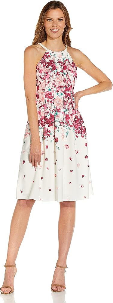 Adrianna Papell Women's Floral Border Print Dress