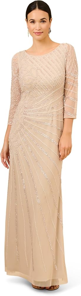 Adrianna Papell Women's Beaded Long Gown