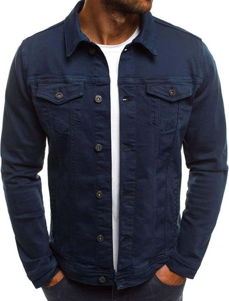 Men's Clothes slim fit denim jacket with multi pocket buttons