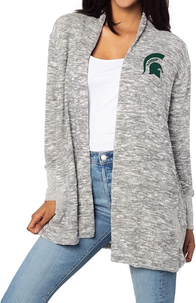 chicka-d Women's Cozy Fleece Cardigan Heather Grey