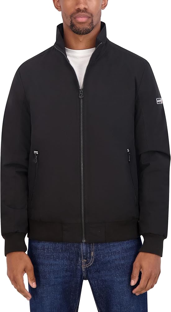 Nautica Men's Zip Up Windbreaker Bomber Jacket, Water and Wind Resistant