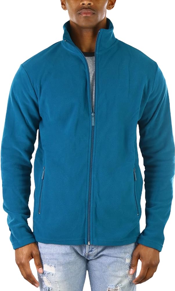 ToBeInStyle Men's Zip Up Long Sleeve High Collar Polar Fleece Jacket