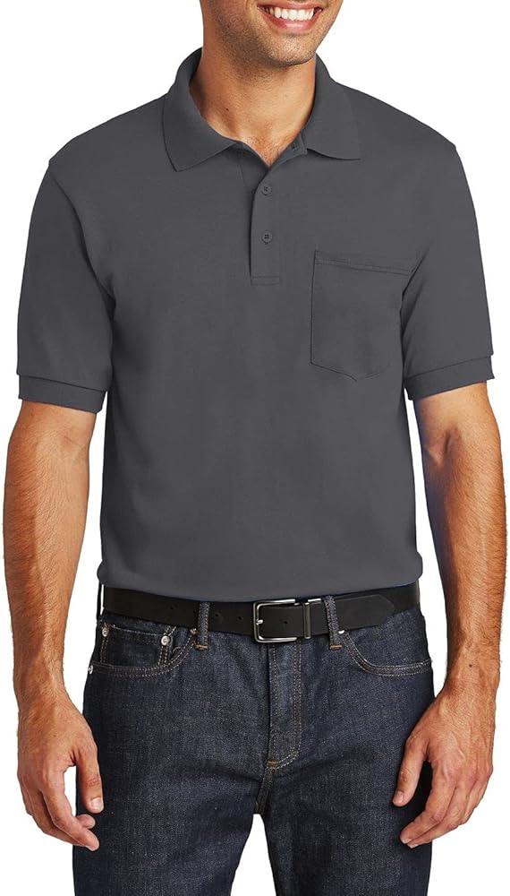 Mens Cotton Golf Polo Shirts for Men Short Sleeves Mens Polo Shirts with Pocket Core Blend Jersey Knit