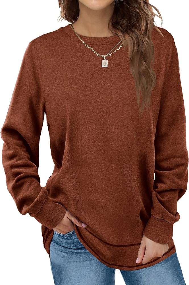 Dofaoo Sweatshirts for Women Crewneck Long Sleeve Shirts Tunic Tops for Leggings Fall Fashion