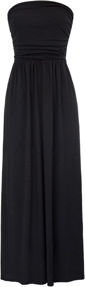 GRACE KARIN Women Strapless Casual Loose Ruched Long Maxi Dress with Pockets