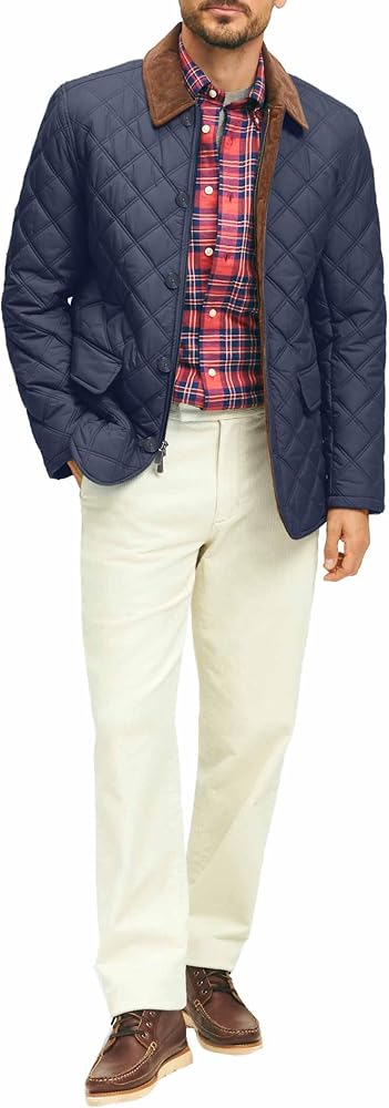 Brooks Brothers Men's Diamond Quilted Walking Coat