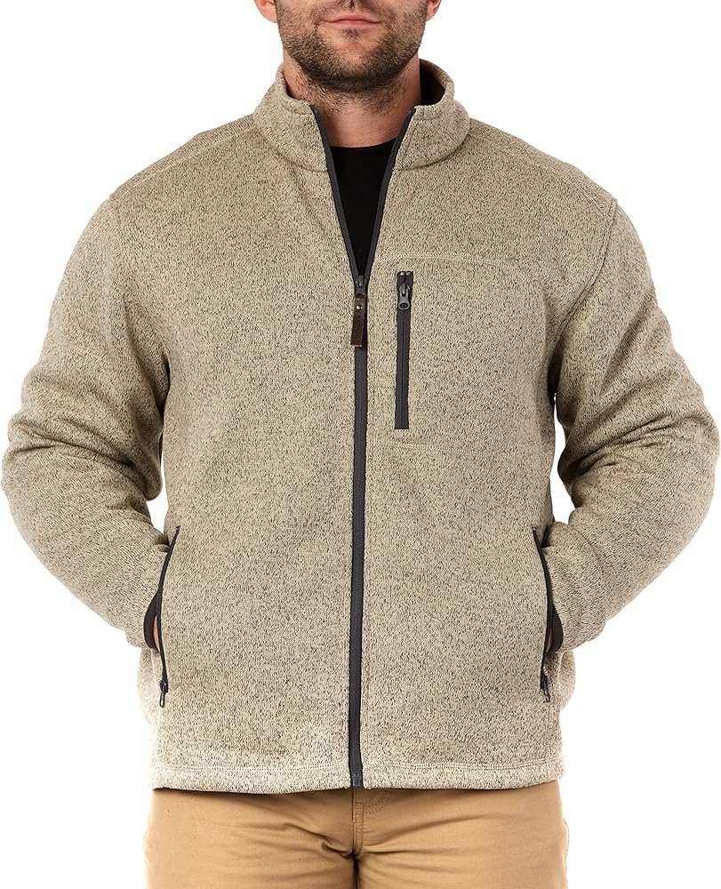 Smith's Workwear Men's Sherpa Lined Sweater Fleece Jacket