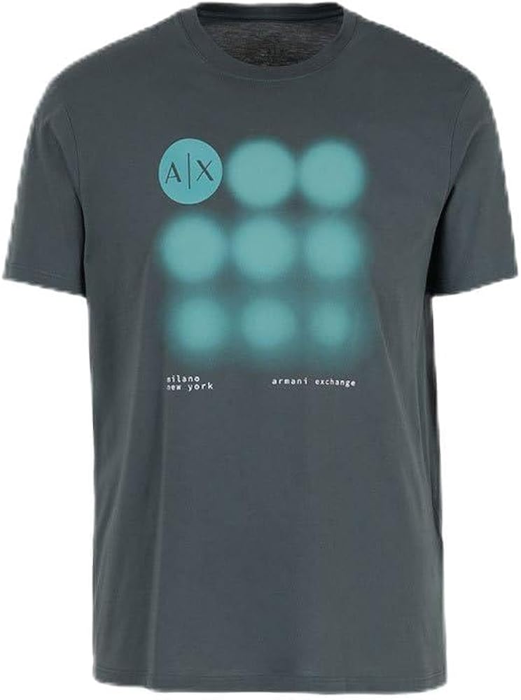 Armani Exchange Men's Regular Fit Pima Cotton Jersey Logo Ombre Dots Tee