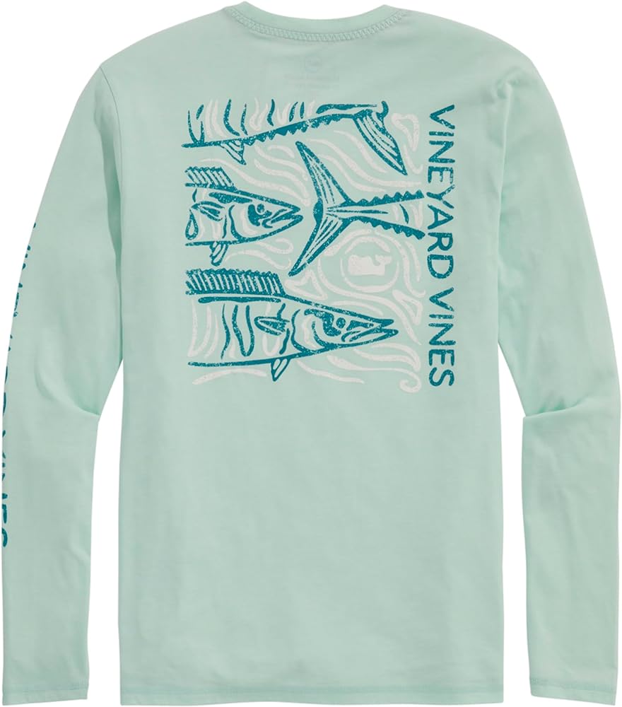 vineyard vines Men's Textured Wahoo Long-Sleeve Dunes Tee