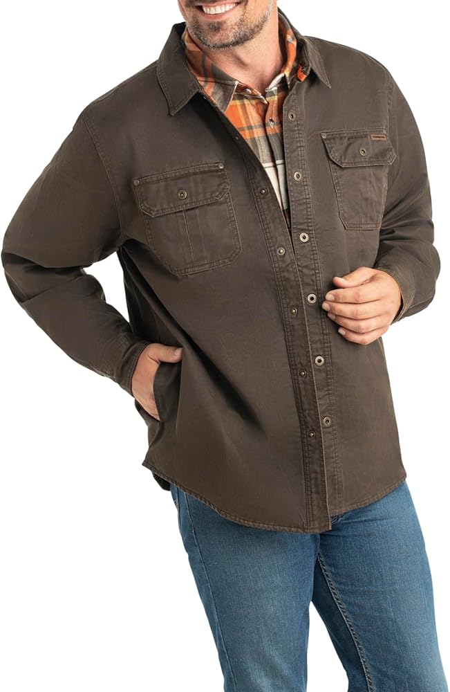 Legendary Whitetails Men's Journeyman Shirt Jacket, Flannel Lined Shacket for Men, Water-Resistant Coat Rugged Fall Clothing