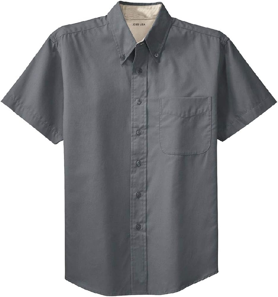 Joe's USA Men's Short Sleeve Wrinkle Resistant Easy Care Shirts in 21 Colors. Sizes XS-6XL