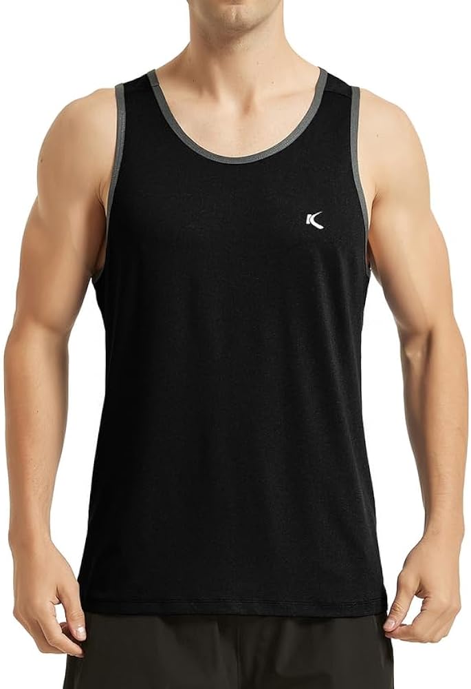 KPSUN Men's Quick Dry Sports Tank Tops Athletic Gym Bodybuilding Fitness Sleeveless Shirts for Beach Running Workout