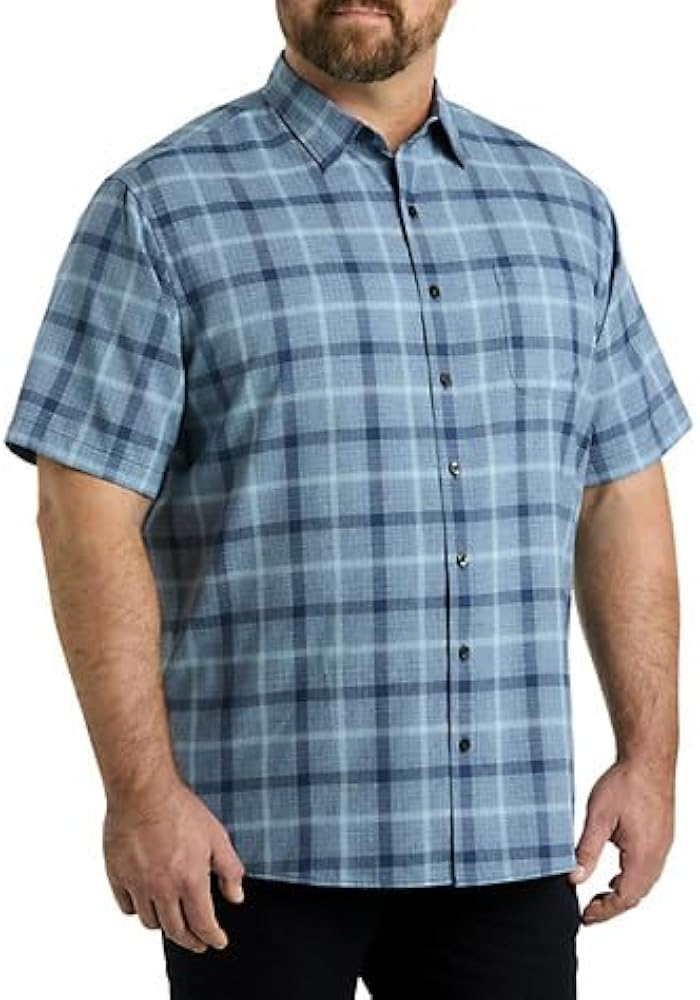 Synrgy by DXL Men's Big and Tall Large Plaid Microfiber Sport Shirt