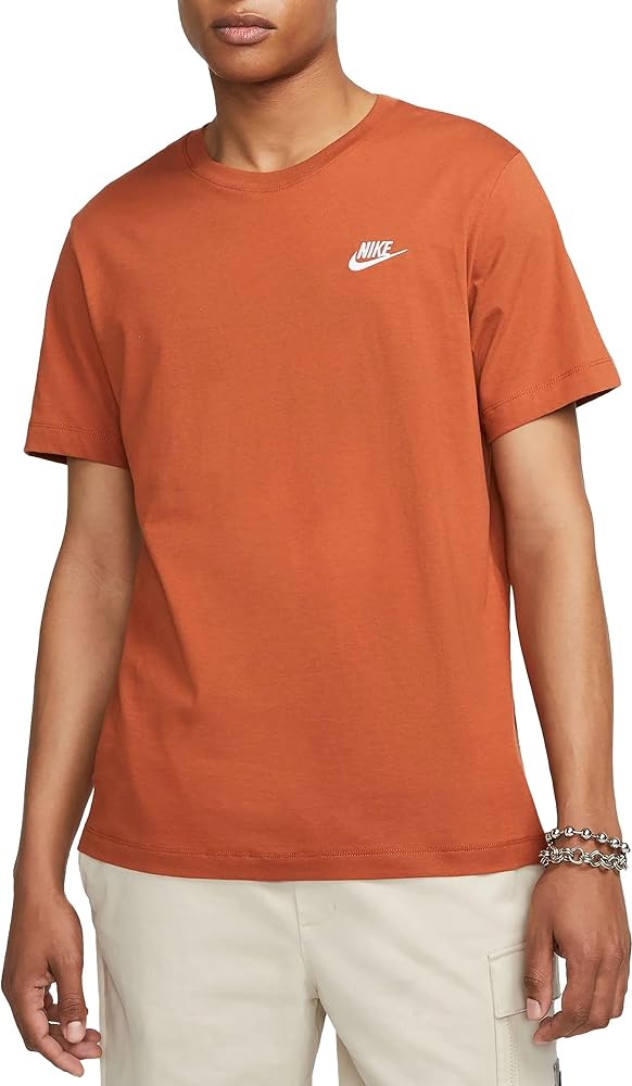 Nike Men's Sportswear Club T-Shirt (as1, Alpha, xx_l, Regular, Regular, Dark Russet)