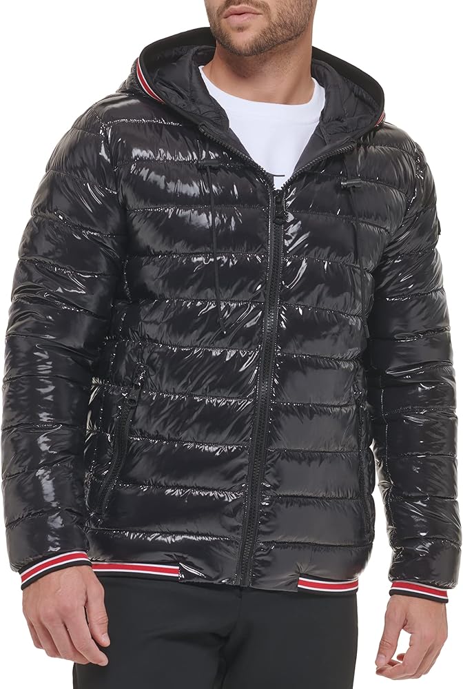 Calvin Klein Men's Hooded Super Shine Puffer Jacket