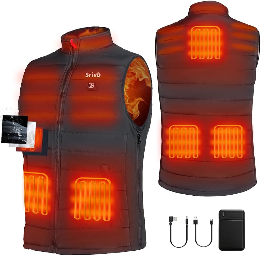 Heated Vest, Lightweight Heated Jacket with Battery Pack USB Charging Warming Clothes Heating Vest for Men Women