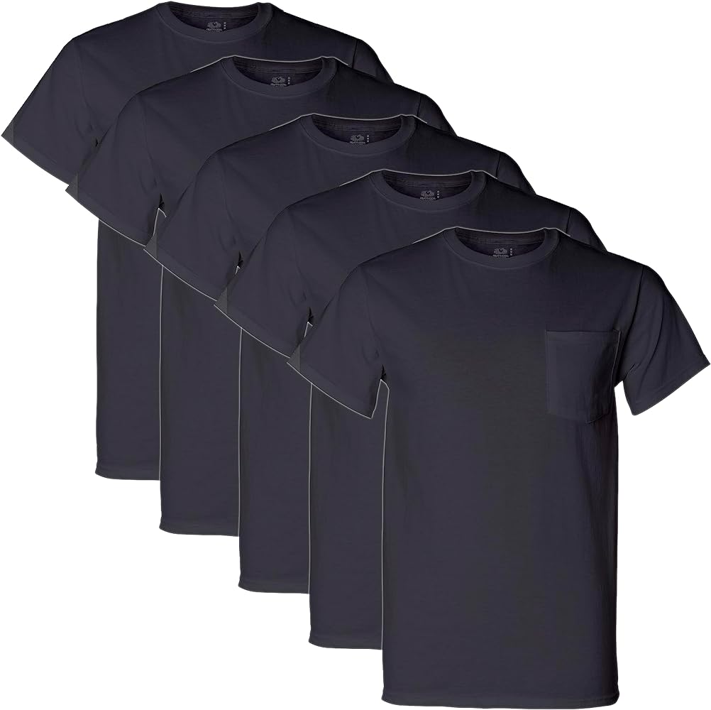 Fruit of the Loom mens Pocket T-shirt Multipack (5 Pack)