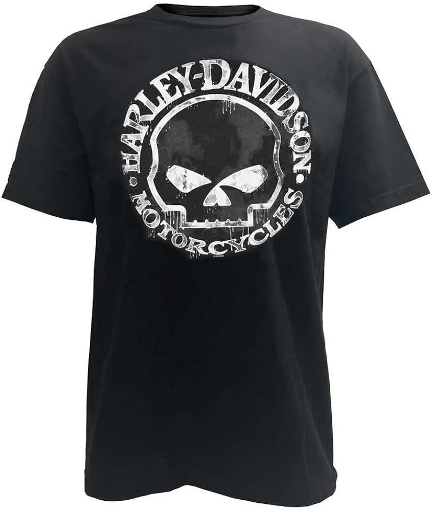 Harley-Davidson Men's T-Shirt, Hand Made Willie G Skull Distressed 30294030