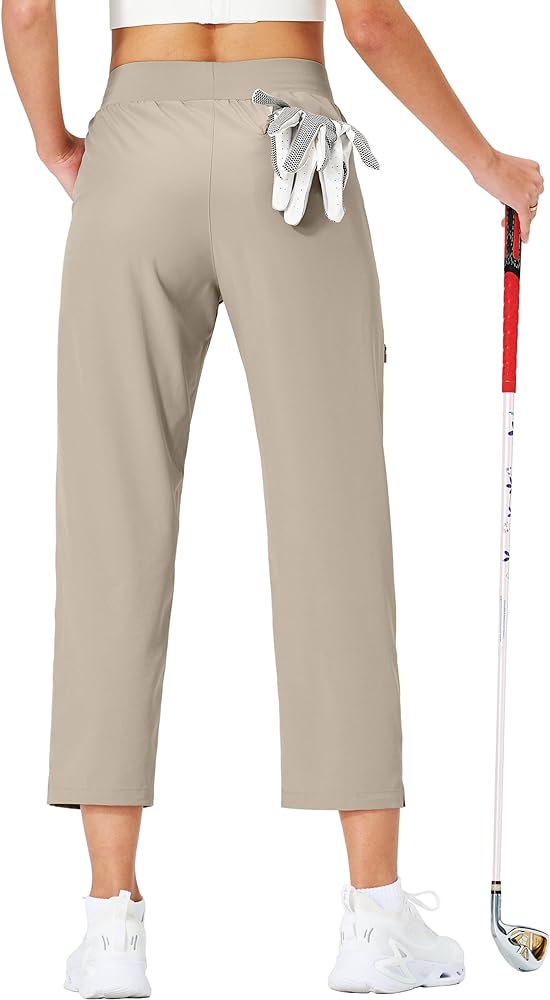 Women's Golf Pants Lightweight High Waisted 7/8 Ankle Pant with 4 Pockets for Athletic Lounge Travel Work