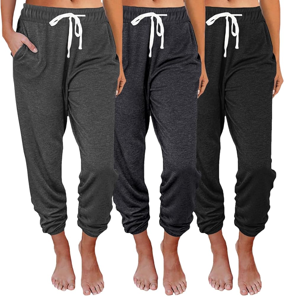 3 Packs Womens Sweatpants Baggy Comfy Lounge Pants Yoga Joggers Workout Pajamas Clothes Casual Fall Fashion 2024