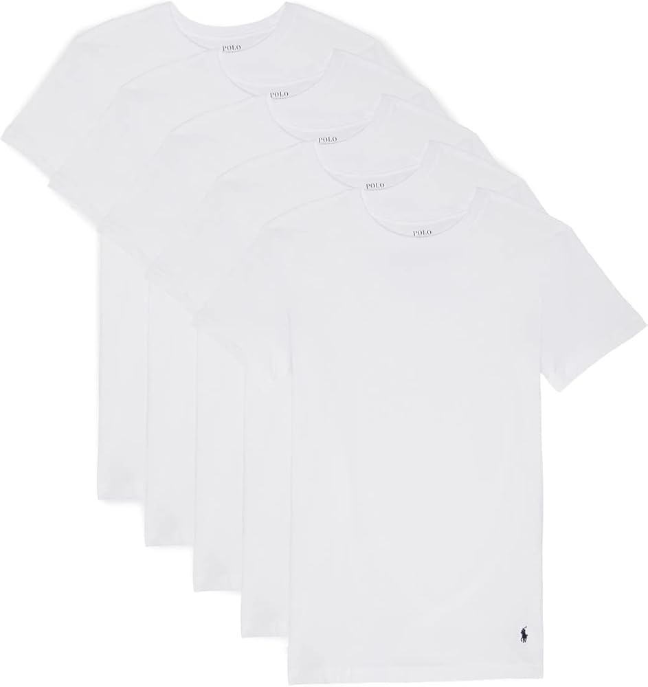 POLO RALPH LAUREN Slim Fit Undershirt w/Wicking 5-Pack Crews