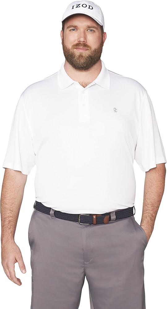 IZOD Men's Big and Tall Performance Golf Grid Polo