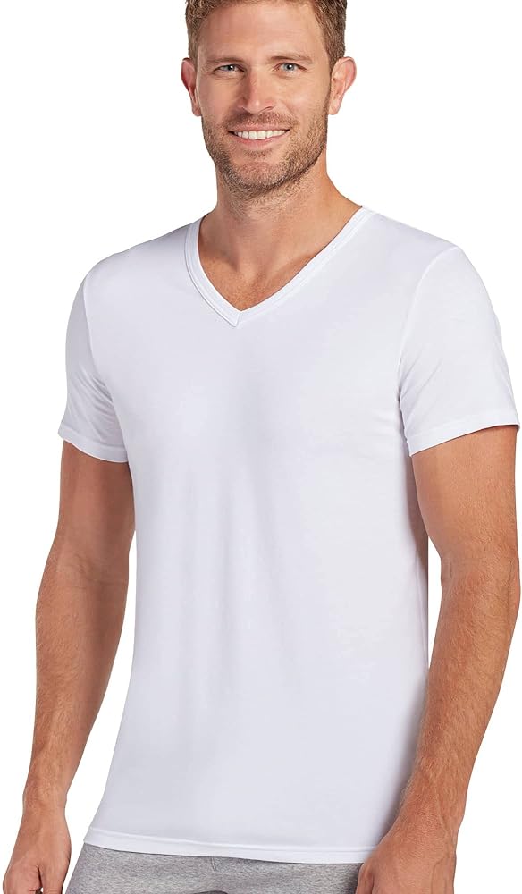 Jockey Men's Undershirt Slim Fit Cotton Stretch V-Neck T-Shirt - 2 Pack