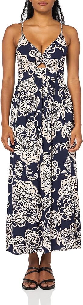 Angie Women's Printed Twist Front Cutout Maxi Dress